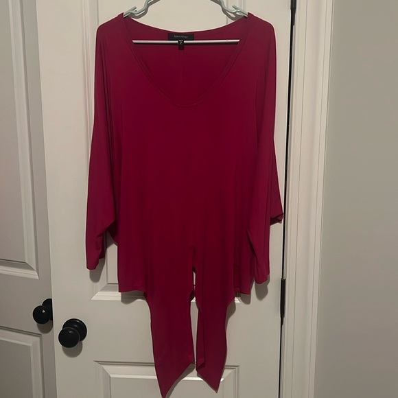 Karen Kane size XL Batwing Soft Pink Tie Front Shirt Top - Picture 2 of 8